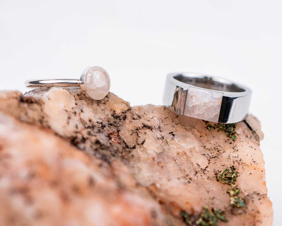 Milky Quartz → Matching Rings