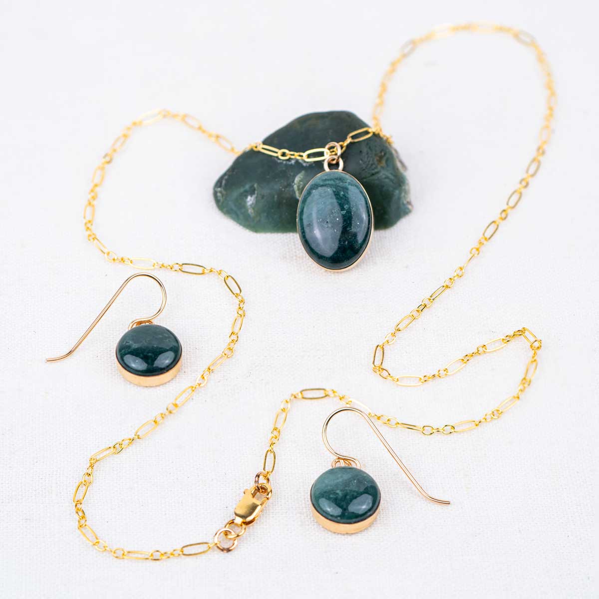 Green Jasper → Matching Jewelry Set