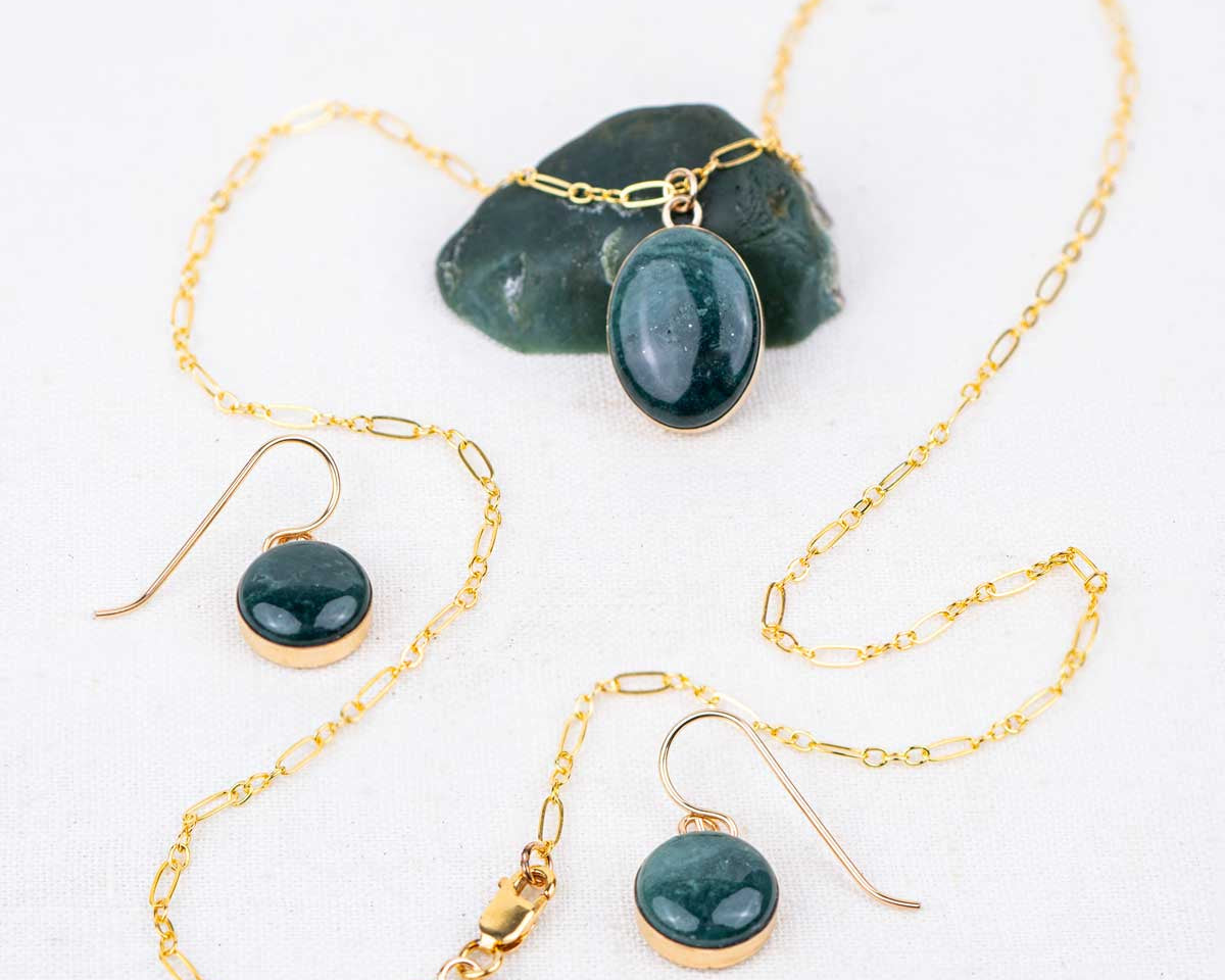 Green Jasper → Matching Jewelry Set