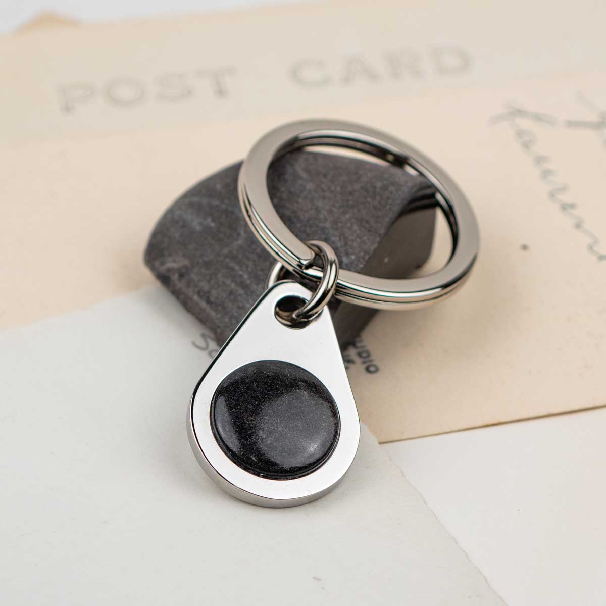 Basalt Lava Rock → Key Tag Anniversary Gift