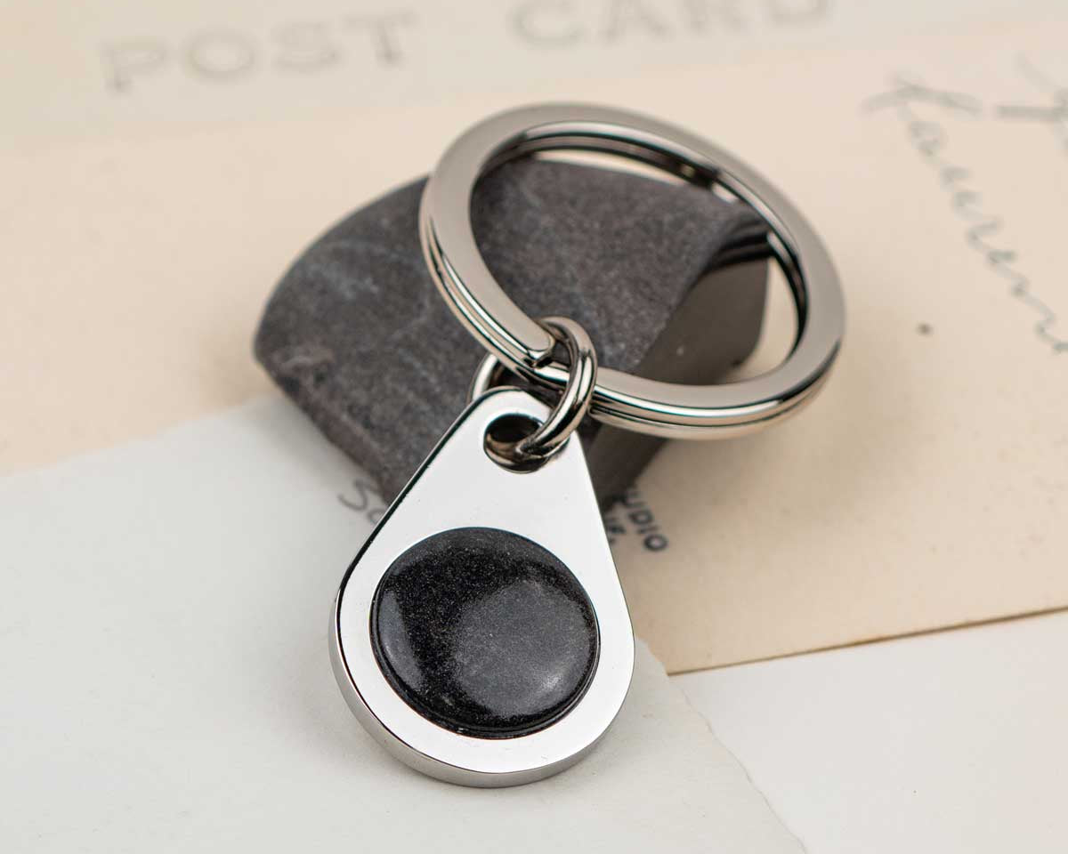 Basalt Lava Rock → Key Tag Anniversary Gift