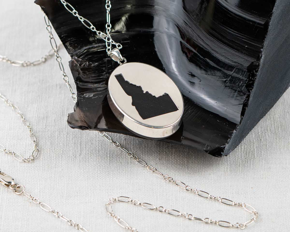 Obsidian → Custom Idaho Cutout Necklace