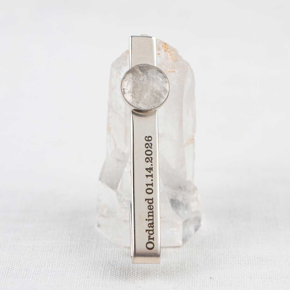 Quartz Crystal → Tie Clip Ordination Gift