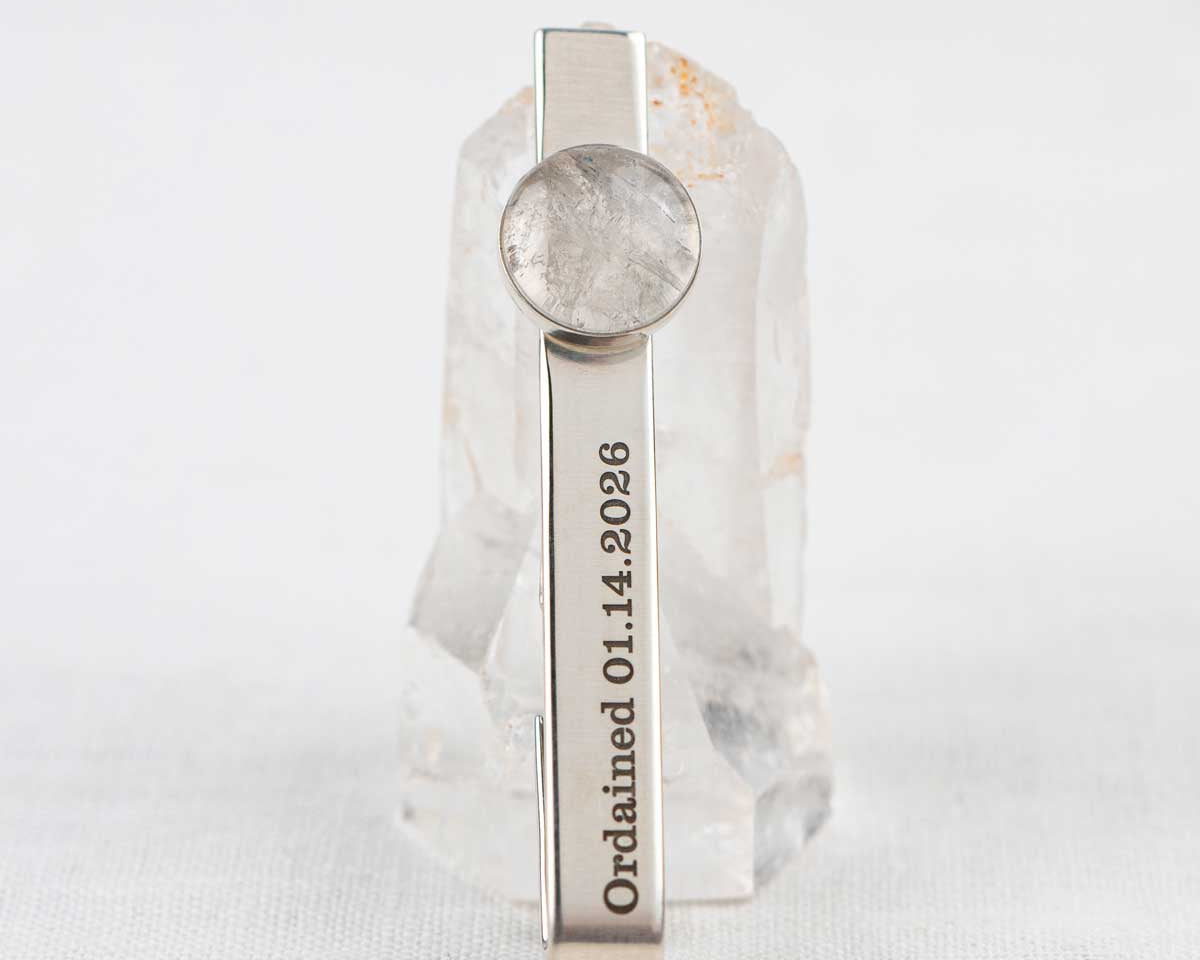 Quartz Crystal → Tie Clip Ordination Gift