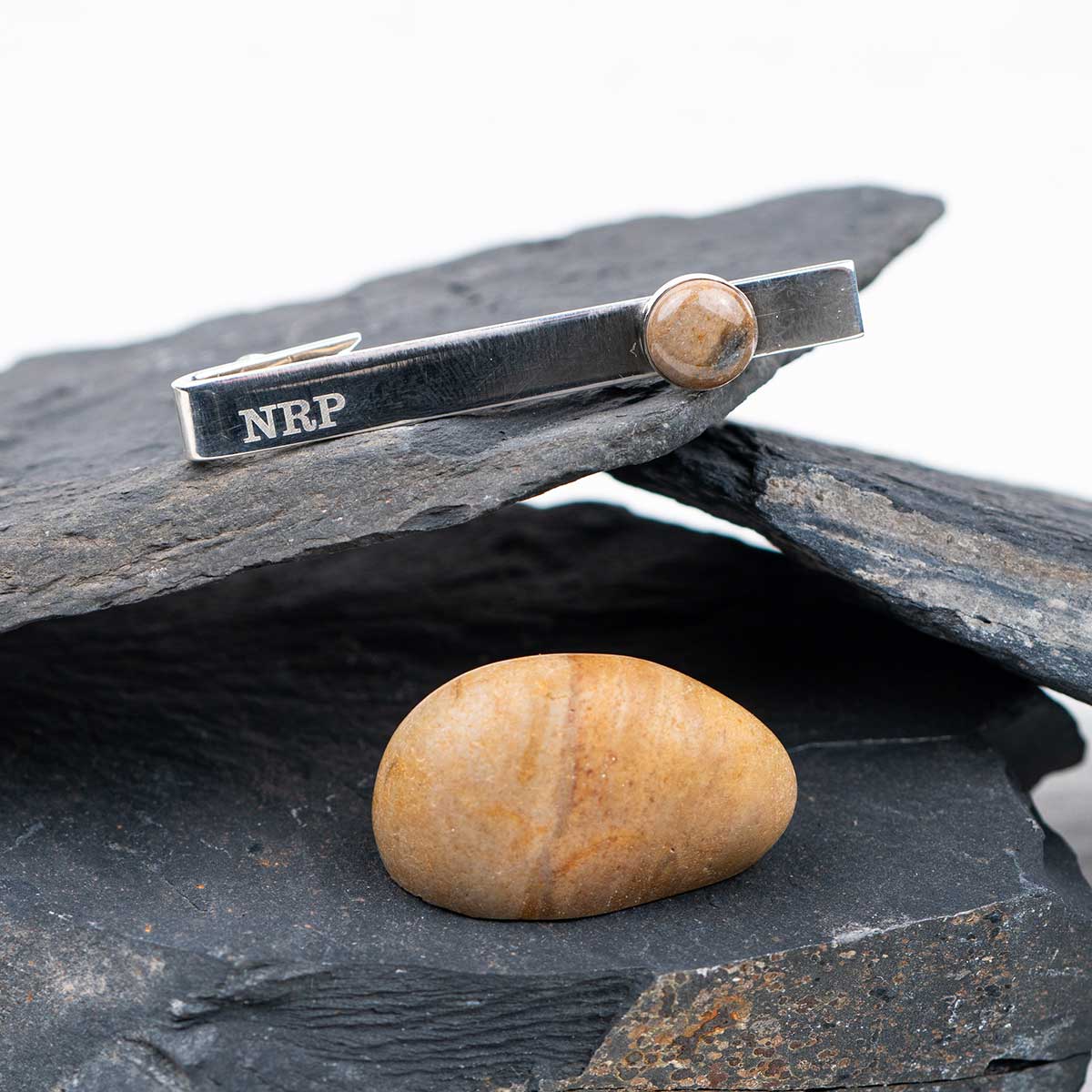 Brown Jasper → Tie Clip Anniversary Gift
