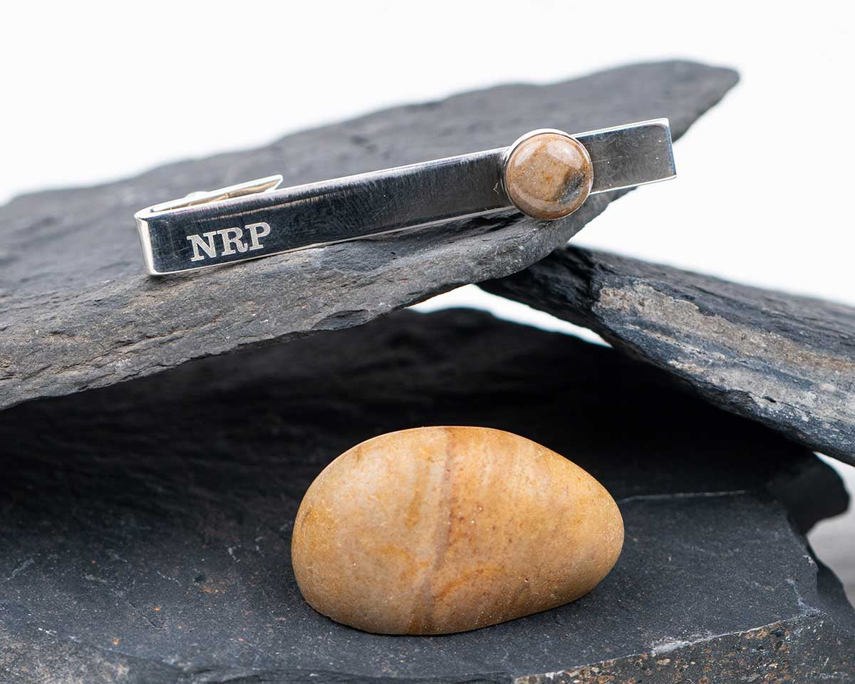Brown Jasper → Tie Clip Anniversary Gift