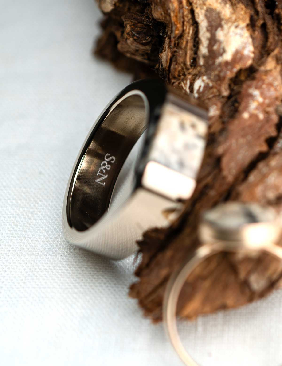 Signpost Signet Ring with Your Stone | Champagne Steel