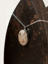 Sterling silver necklace with a quartz pendant made from a customer's rock