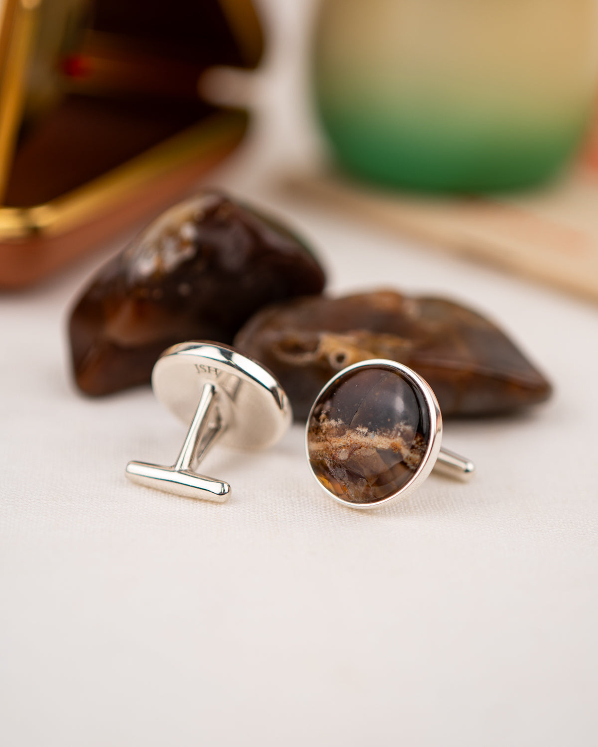 Atlas Cufflinks with Your Stone | Silver