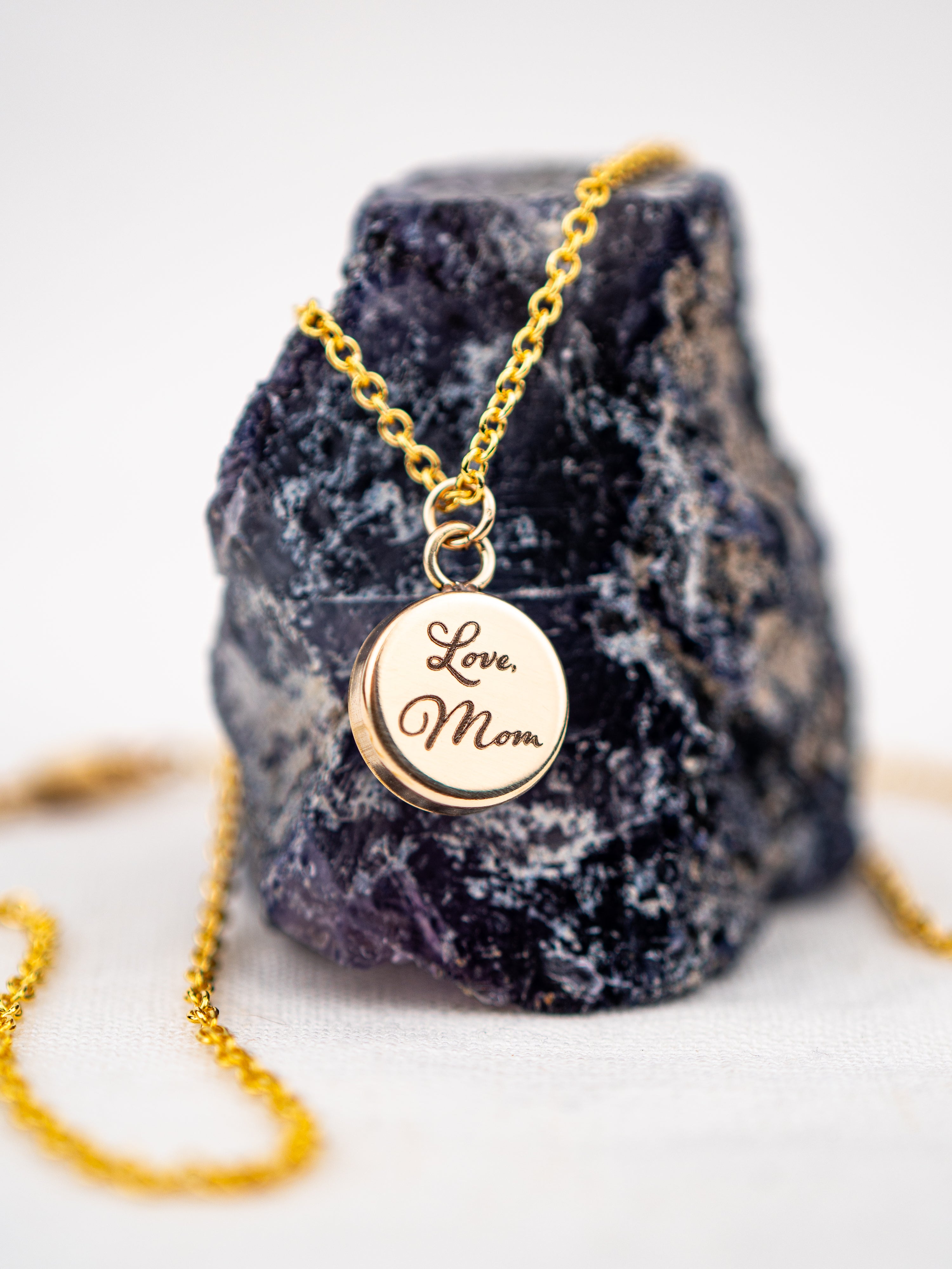 Dainty Compass Necklace with Your Stone | Gold