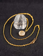 Dainty Compass Necklace with Your Stone | Gold