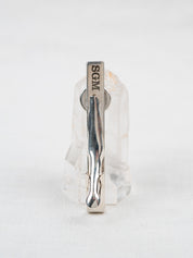 Sterling silver tie clip with initials engraved on the back