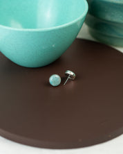 Silver stud earrings made with Colorado Amazonite