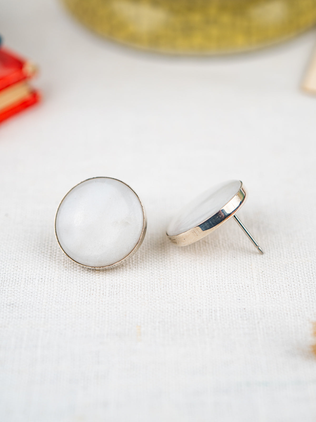 Yule Marble Statement Confluence Earrings | Silver