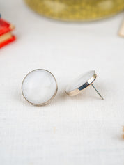 Yule Marble Statement Confluence Earrings | Silver