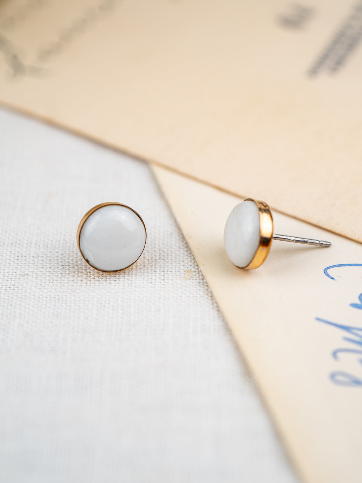 Yule Marble Mini Confluence Earrings | Gold