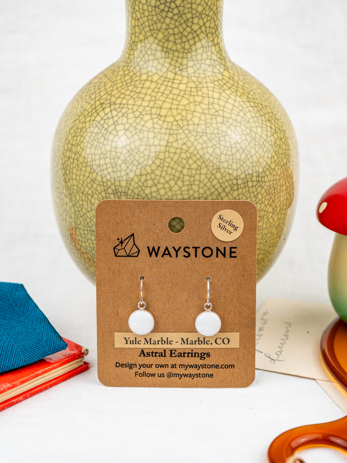 Yule Marble Dainty Astral Earrings | Silver