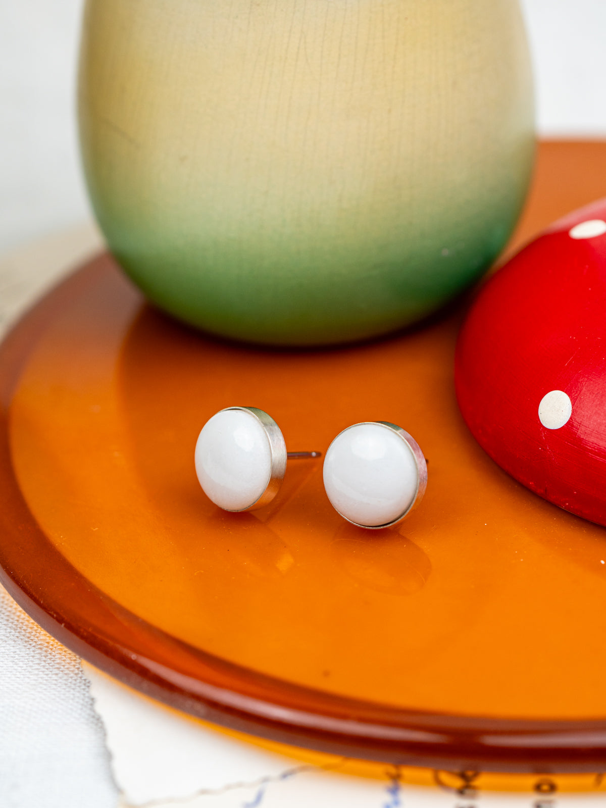 Yule Marble Dainty Confluence Earrings | Silver