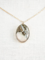 Veined Yule Marble Classic Lodestar Necklace | Silver