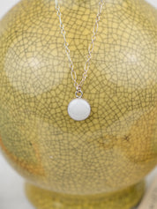 Yule Marble Dainty Compass Necklace | Silver