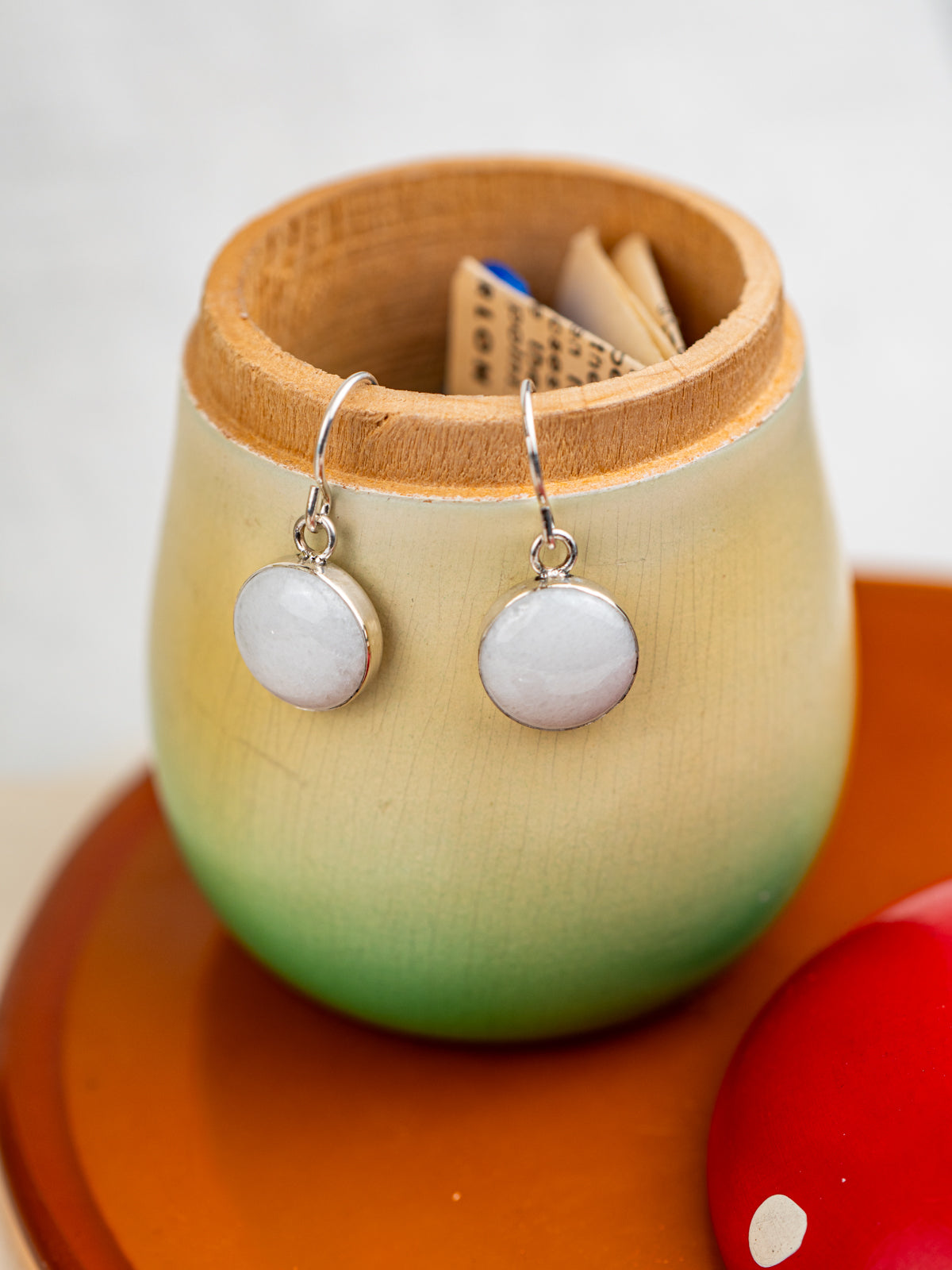 Yule Marble Dainty Astral Earrings | Silver