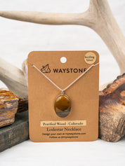 Tan Petrified Wood Classic Lodestar Necklace | Silver