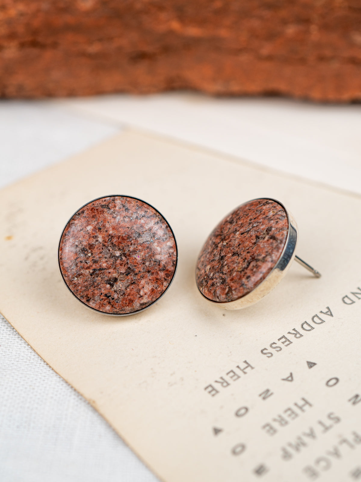 Red Rocks Sandstone Statement Confluence Earrings | Silver