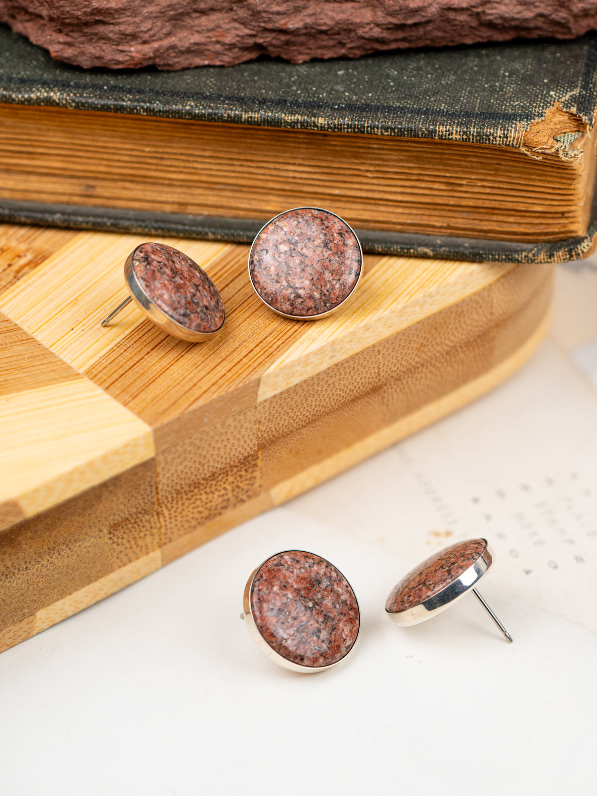 Red Rocks Sandstone Statement Confluence Earrings | Silver