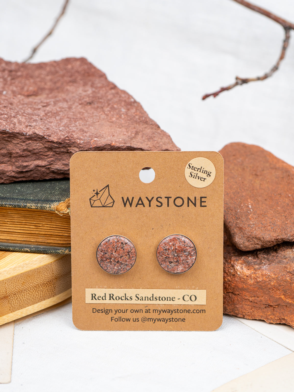 Red Rocks Sandstone Statement Confluence Earrings | Silver