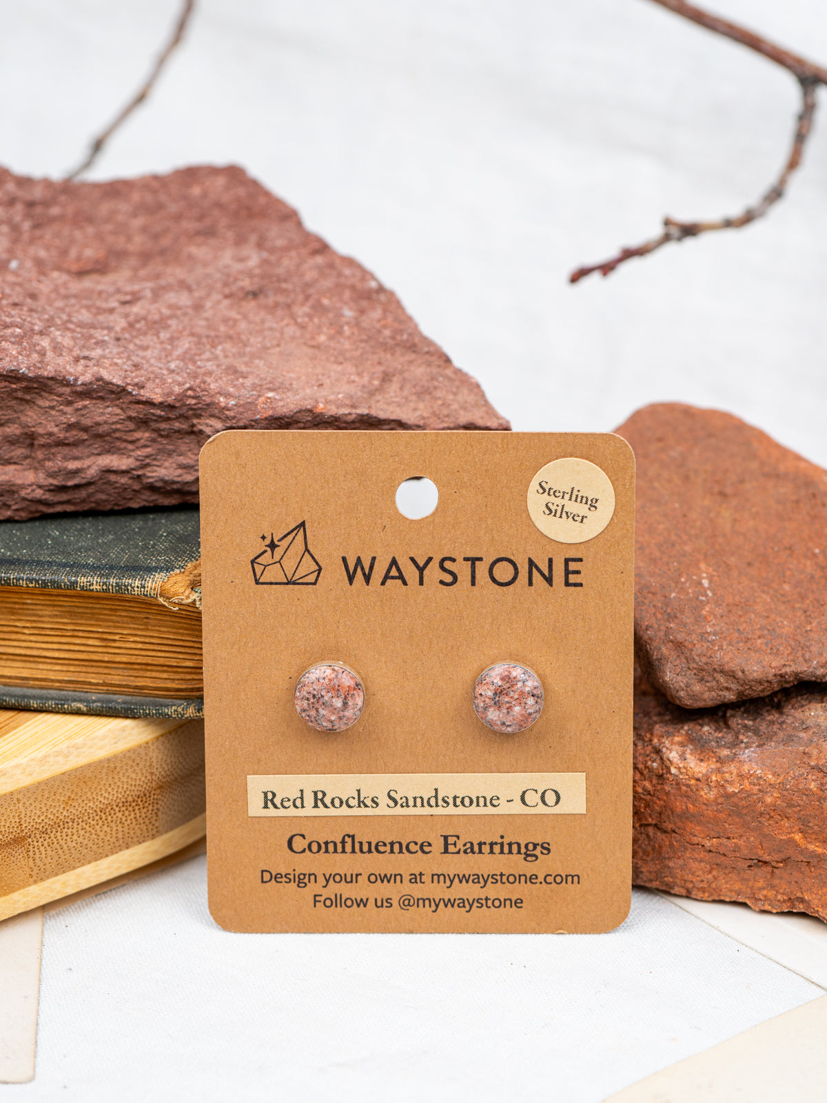 Red Rocks Sandstone Dainty Confluence Earrings | Silver