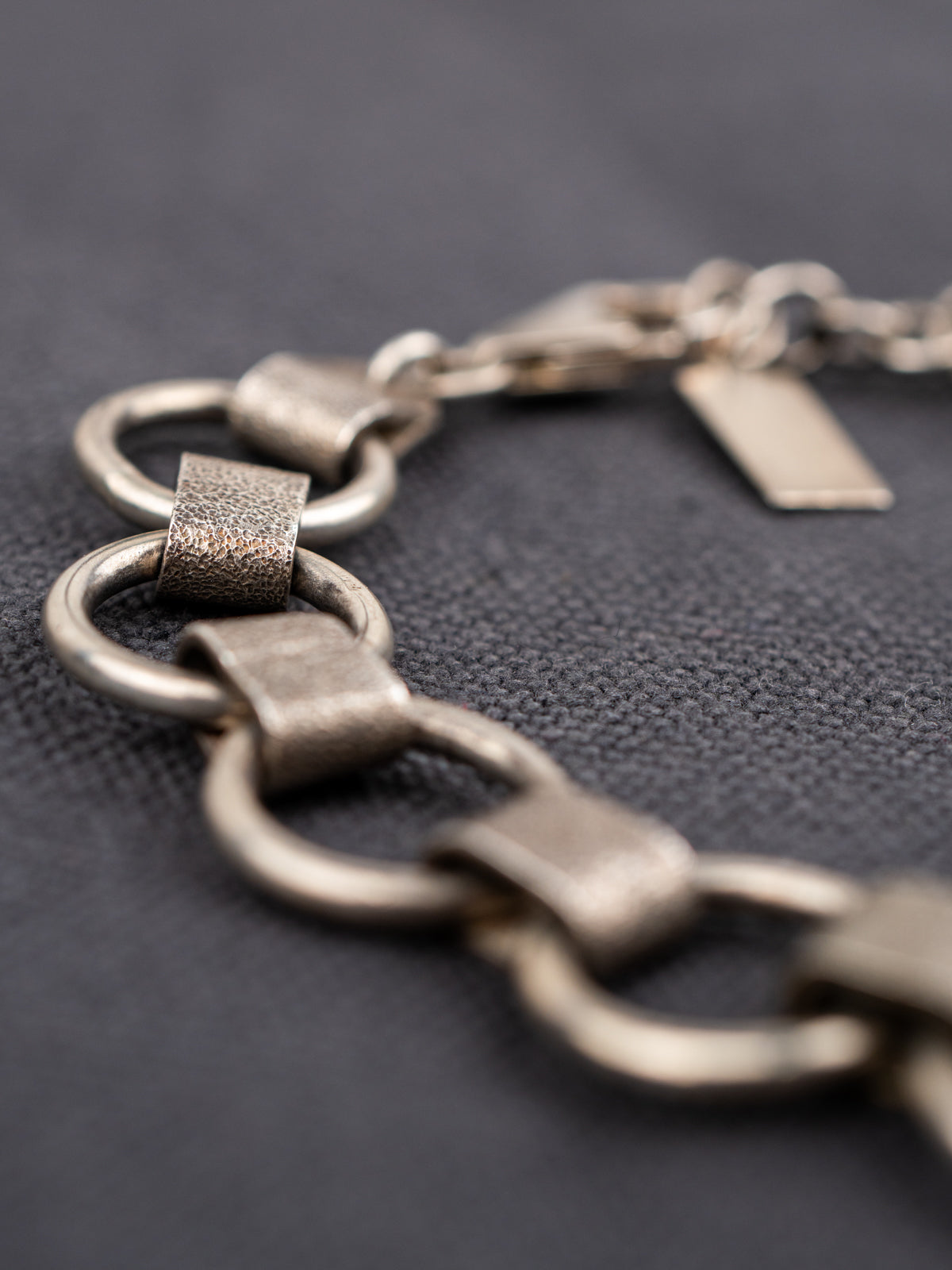 Hand-Forged Sterling Silver Men’s Chain Bracelet