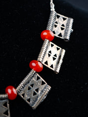 Akha Thai Hill Tribe Necklace with Carnelian Beads