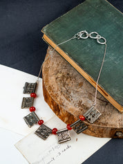 Akha Thai Hill Tribe Necklace with Carnelian Beads