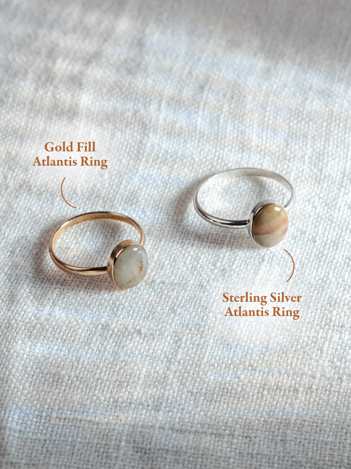 Gold Fill and Sterling Silver Atlantis Rings