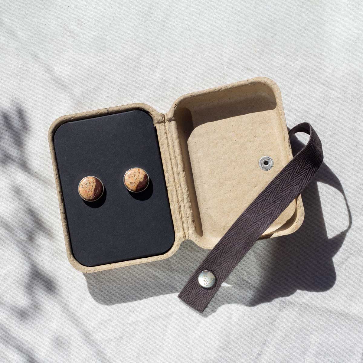 Custom cufflinks in sustainable kraft gift box