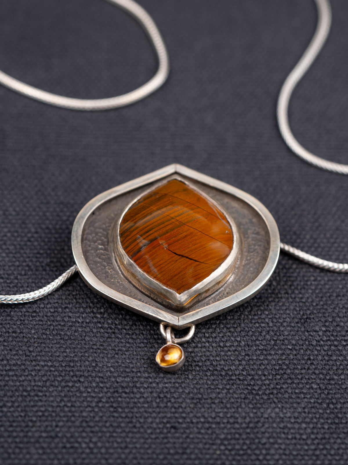 Bruneau Jasper with Citrine Drop Necklace