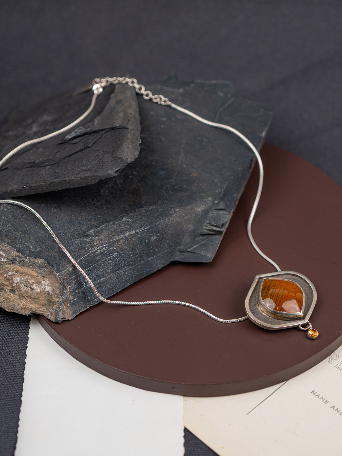 Bruneau Jasper with Citrine Drop Necklace