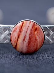 Hand-Forged Sterling Silver Candy Rock Cuff Bracelet