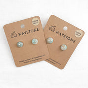 Medium Confluence Stud Earrings with 10mm amazonite picked up in Colorado