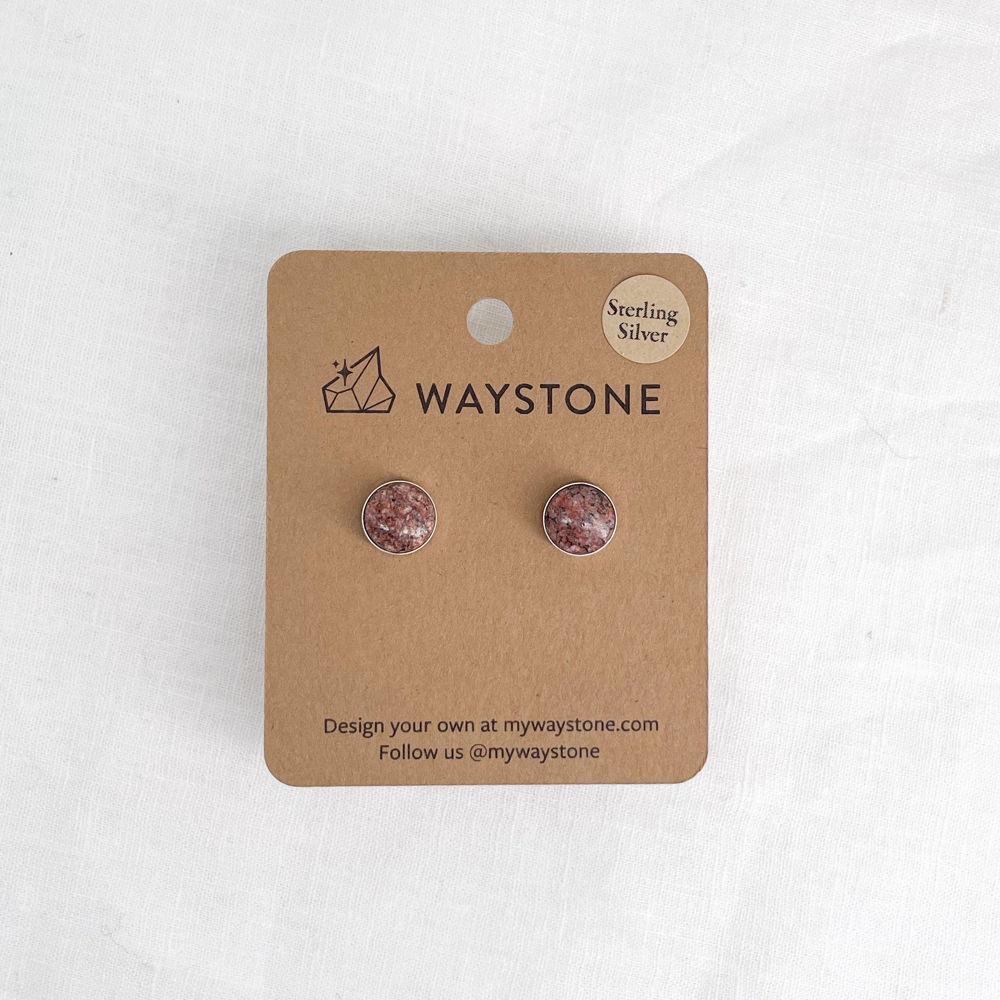 Medium Confluence Stud Earrings with 8mm sandstone picked up at Red Rocks, Colorado