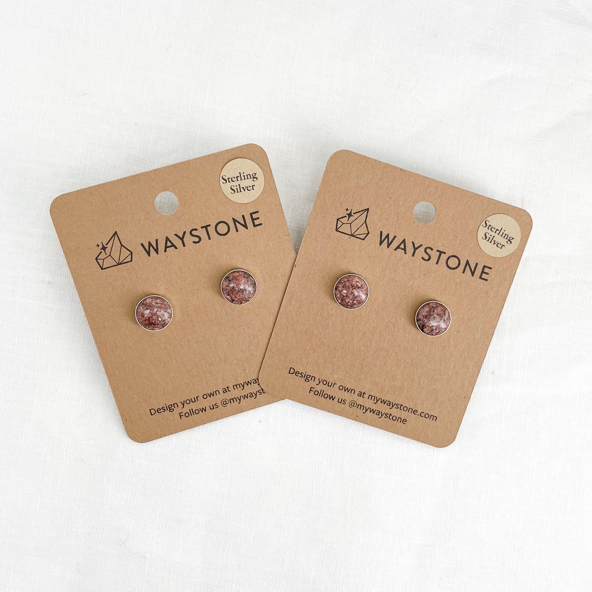 Medium Confluence Stud Earrings with 8mm sandstone picked up at Red Rocks, Colorado