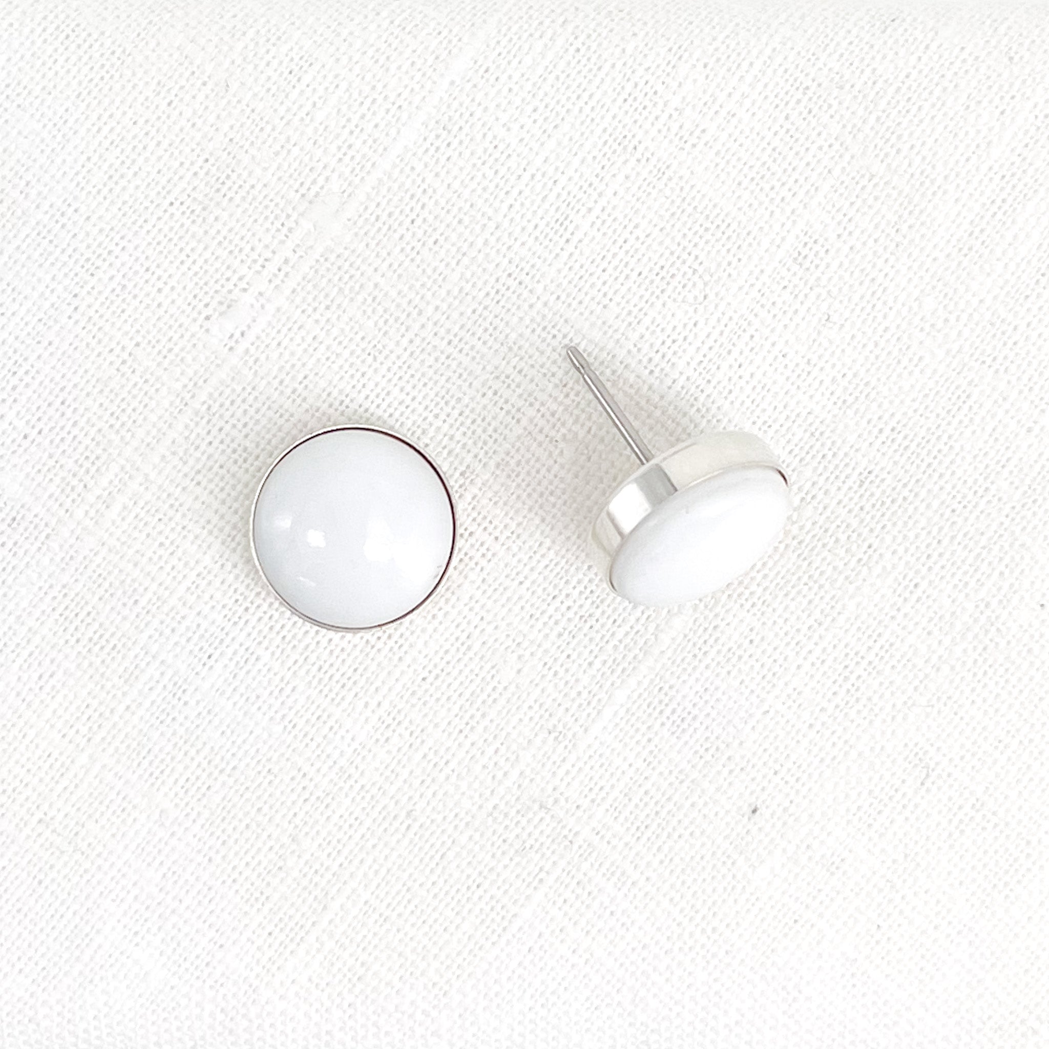 Medium Confluence Stud Earrings with 10mm yule marble picked up at Marble, Colorado