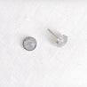 Small Confluence Stud Earrings with 8mm Frosted Quartz picked up at Lakewood, Colorado