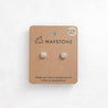 Small Confluence Stud Earrings with 8mm pink amazonite picked up in Colorado