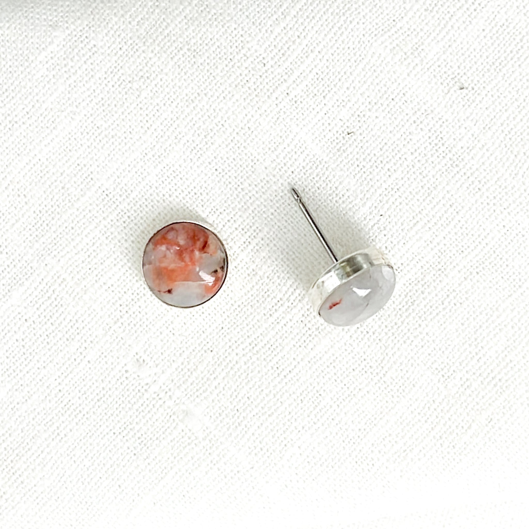 Petite Confluence Earrings - Pink Granite (Sisters, not twins!)