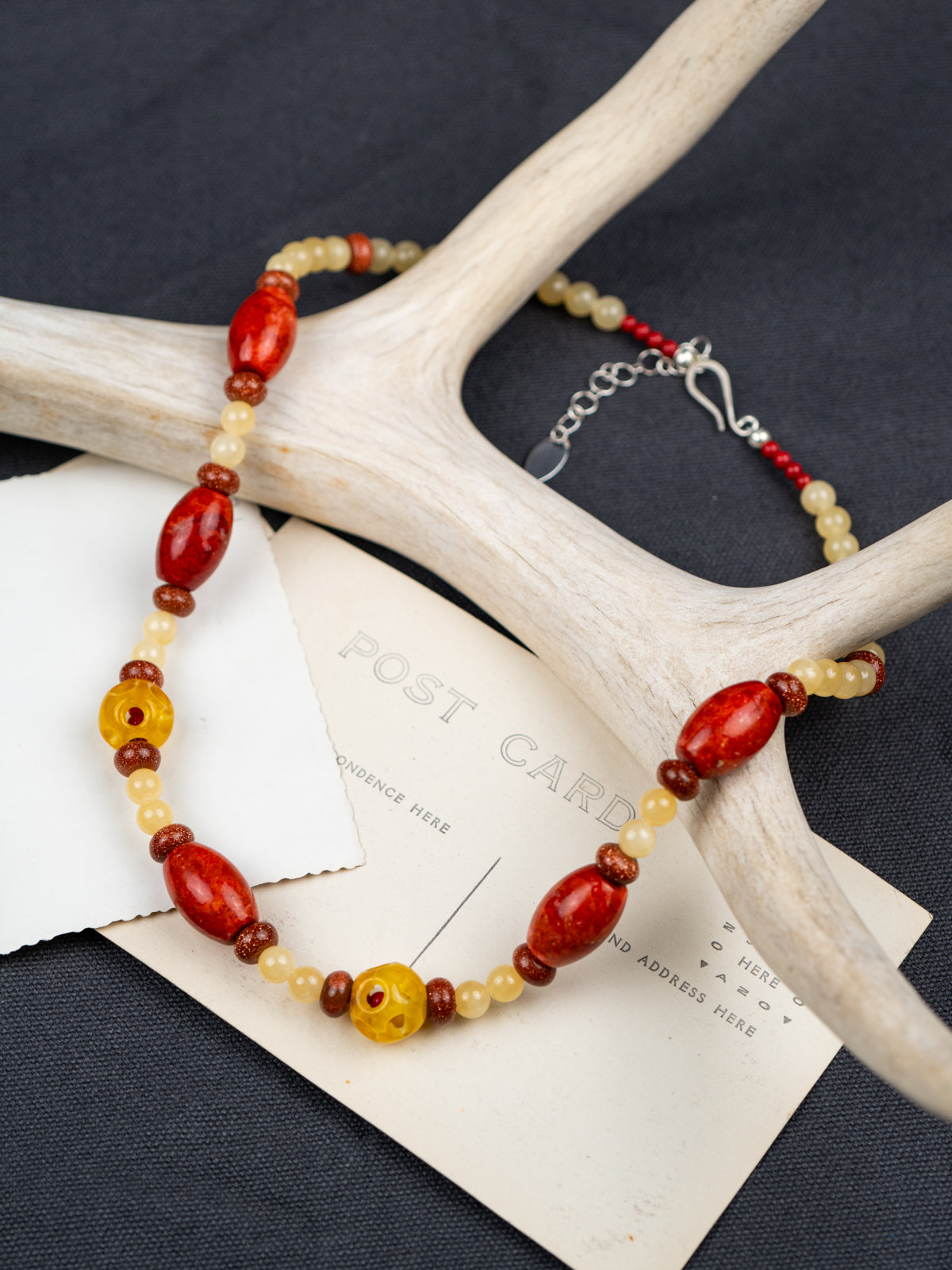 Gemstone Necklace with Silver Clasp