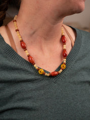 Gemstone Necklace with Silver Clasp