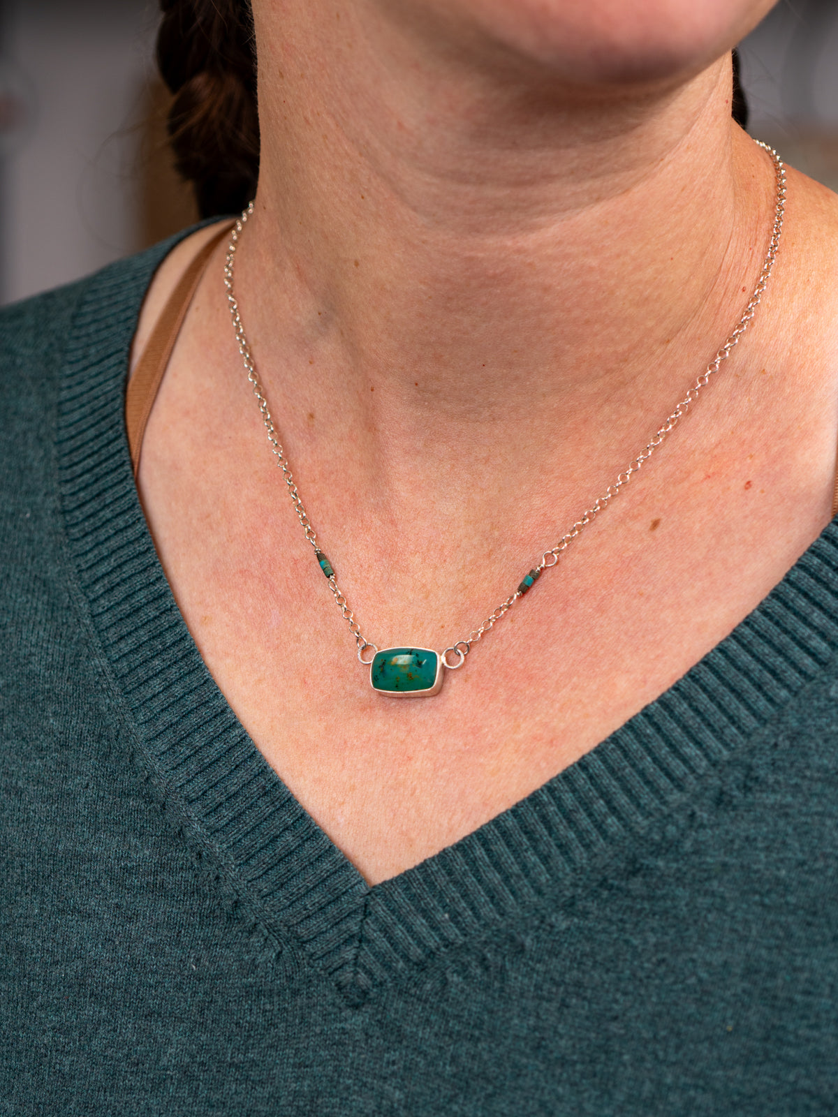 Chalcedony & Malachite Beads Necklace
