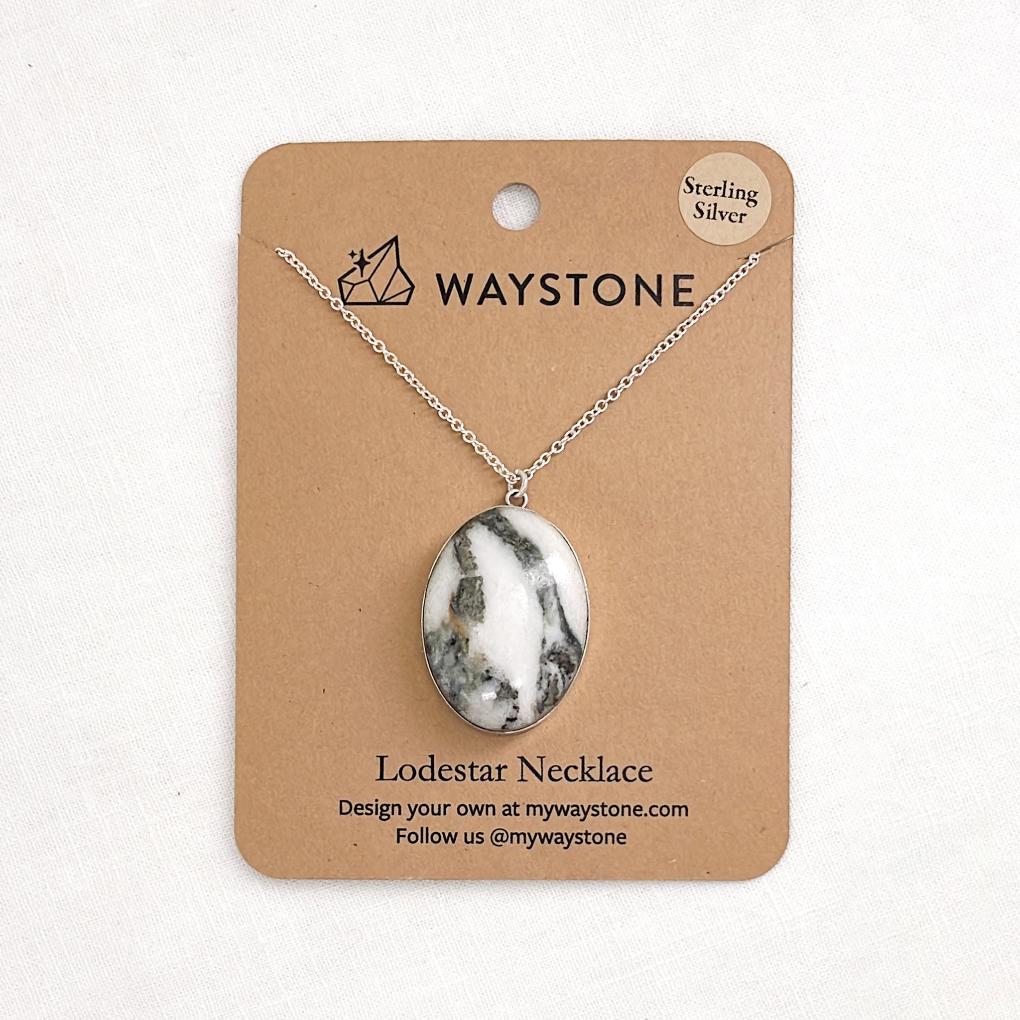 Large Lodestar Necklace with 22mm x 30mm yule marble picked up at Marble, Colorado