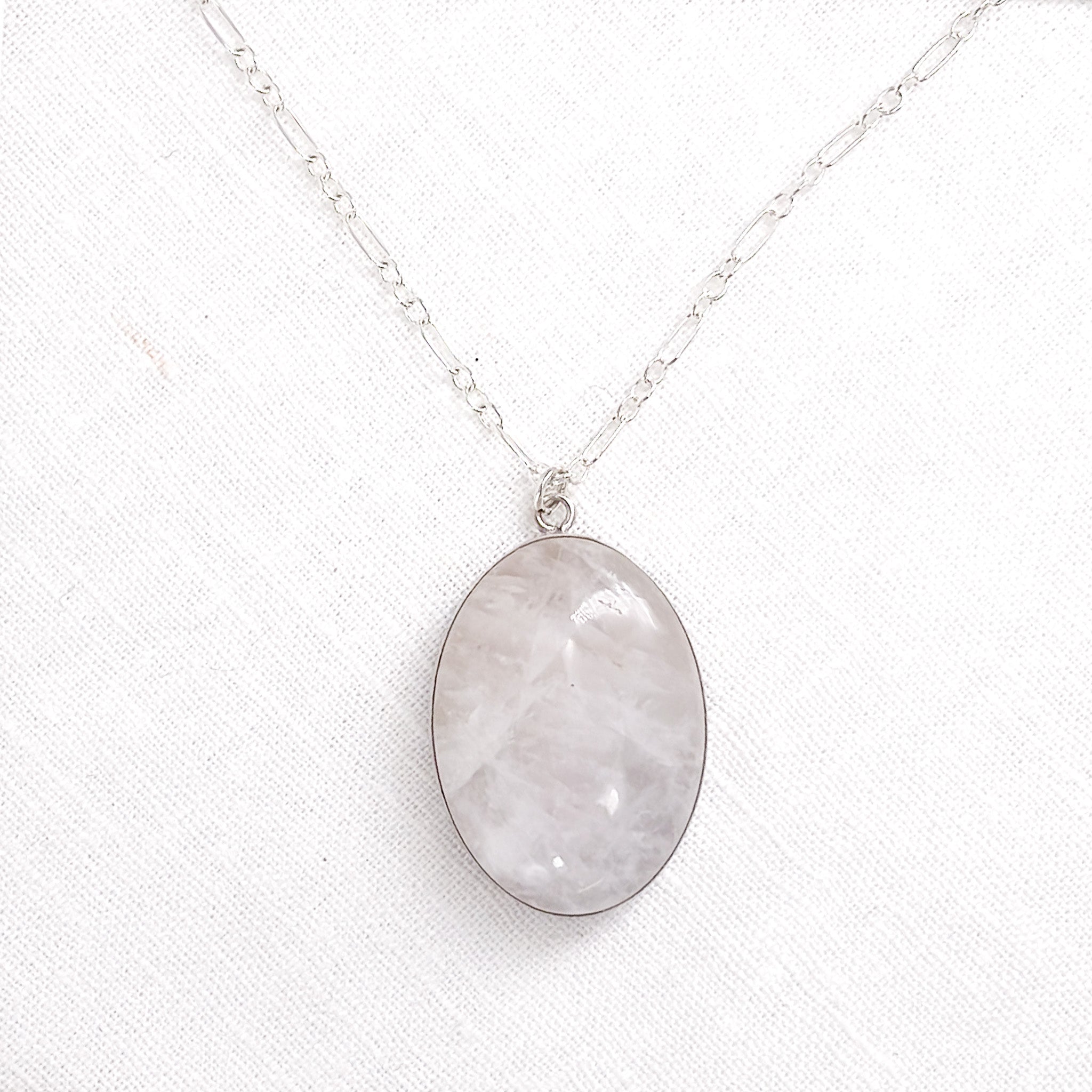 Medium Lodestar Necklace with 25mm x 18mm Frosted Quartz picked up in Lakewood, Colorado